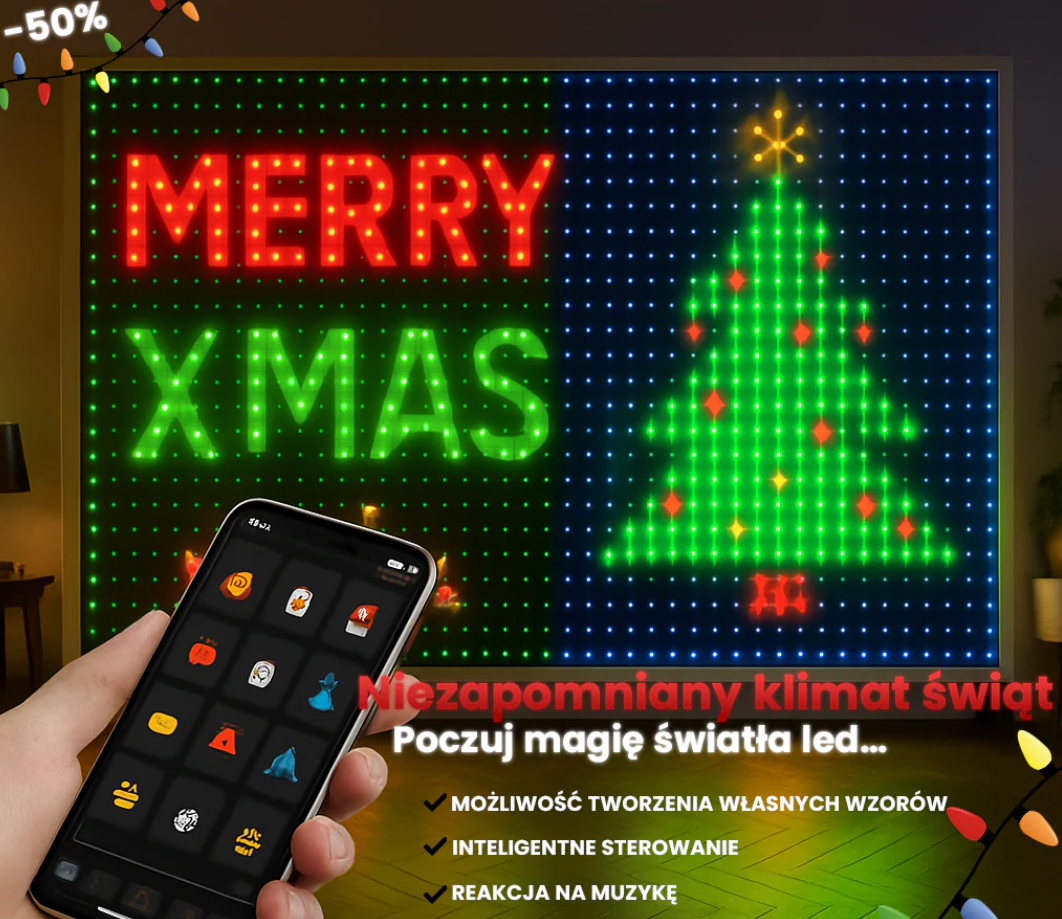 Dynamiczne świąteczne lampki sterowane aplikacją